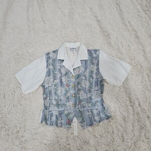 VTG.Exposé Blue and White Button Down Shirt